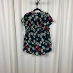 Trovata Birds Of Paradise Blue Floral Flutter Sleeve Evening Tulip Blouse Sz.M Size M Photo 7