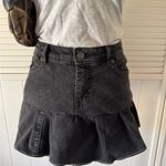 LOGO By Lori Goldstein  Black Pleated Denim Skirt Photo 1
