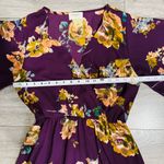 Everly Women Purple Floral V-Neck Side Slit Maxi Dress Size S Photo 7