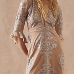 For Love & Lemons Free People x Temecula Mini Dress Silver Lace Large $248 Photo 0