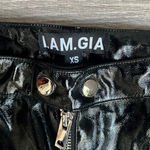 I am gia I.AM.GIA Nikole Faux Leather Pants Women XS Black Patent Shiny Slim Straight Photo 7