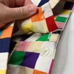 Anthropologie Anthro Odille Rainbow Pixel Check Print Zip Front Cotton Mini Skirt Womens 2 Photo 2