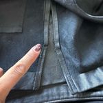 Vintage Black Leather High Rise Skirt With Back Slit Size 6 Photo 8