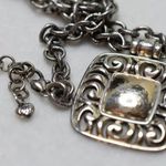 Brighton Retired Square Open Feligree Chunky Link Chain Pendant Necklace Photo 2