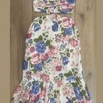 Reformation riya donna floral ruched cut out halter midi dress Photo 0