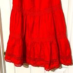 Kate Spade Broome Street Cotton Red Dress Off Shoulder Dress Photo 3