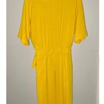 Trina Turk  Kai Yellow Crepe Jumpsuit Three Quarter Sleeve Wide Leg size 6 Photo 6