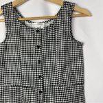 Tilly's White Fawn Black & White Square Plaid Button Front Mini Dress M Photo 2
