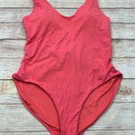 Athleta  Hampton One Piece Swimsuit Coral V Neck Twist Back Size L Photo 0