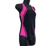 None Vintage Black Neon Pink 90s Bathing Suit Size Med Photo 1