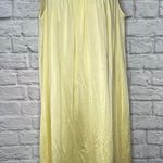 Vintage Shadowline Nylon Nightgown Yellow Sleeveless Size S Midi Floral Cottage Photo 6