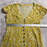 Wish Golden Bloom Dress Women's Small Yellow Mini V-Neck Puff Sleeve Ruffle RTR Photo 9