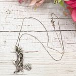 Vintage Signed Sterling Eagle Pendant Necklace Photo 1