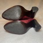 Diane Von Furstenberg  Wine Red Maroon Suede Leather Wrapped Heeled Boots 8.5 M Photo 11