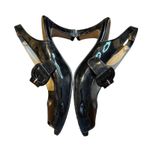 ANYI LU Shoes Womens Size 40.5 Patent Leather‎ Peep Toe Slingback Heels Italy Black Photo 7
