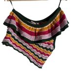 BCBGeneration Multicolor Chevron Stripe Crochet Knit One Shoulder Crop Top M Photo 1