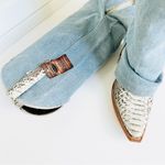 Denim and Snakeskin Western Cowboy Boots NWT 8 Blue Photo 1