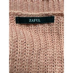 Zaful Cropped Sweater Distressed Frayed V-Collar Loose Fit Orangepink/Coral XL Photo 8