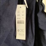 J.Crew Elegant Navy One-Tied Shoulder Linen/Cotton Blend Dress. Size-Small Photo 4