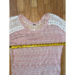 Free People Women's pink‎  sweater sheer crochet back size medium Photo 2