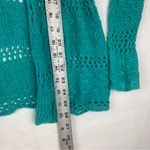 Wooden Ships  size small medium Teal Knit Cardigan open front loose knit Photo 6