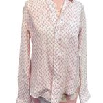 Frank & Eileen  Barry Linen Long Sleeve Shirt Pink Pineapples $258 XS Button Up Photo 0