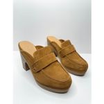 Splendid Clogs Womens 9 Vina Platform Tan Suede Leather Slip On Casual Heels Photo 2