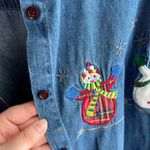 White Stag Vintage  snowman embroidered denim button up size 16W Photo 3