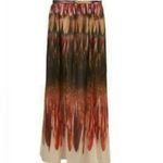 Topshop  Maxi watercolor Slit silk Skirt Approx Small Photo 2