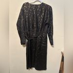 Modcloth NWT Golden Record Party Wrap Dress Size Large Belted Black Gold Photo 3