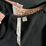 Women’s Bellatrix Black Short Sleeve Blouse Pink Peter Pan Pearl Beaded Collar S Photo 2