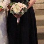 Mori Lee Madeline Gardner Bridesmaid Navy Blue Chiffon Maxi Dress Size 8 Photo 0