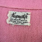 Vintage Haymaker Pink Orlon Acrylic Cardigan Sweater Embroidered Crocodile Logo Size M Photo 1