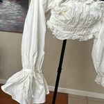 House Of CB NWOT House of CB Tula Ruched Off Shoulder Top White Small Photo 3