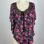 Anthropologie  Ric Rac Dolan Rose Floral Blouse Photo 0