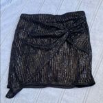 Kate Kasin NWOT Sequin Bodycon Skirt High Waist Knot Front Black Photo 9
