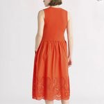 Midi Eyelet Dress NWT Orange Size M Photo 1