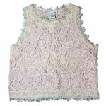 Sans Souci  Dainty Feminine Pink Peach Lace Cropped Sleeveless Top Medium Photo 0