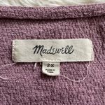 Madewell Dress Cross-Front Button Short Sleeve Mini Textured Purple 2X Photo 8