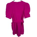 Black Halo NEW  Maricopa Puff Sleeve Belted Romper in Vibrant Pink Women's Sz 10 Photo 2