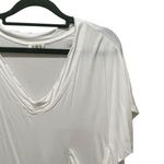 POL Draped Pocket Distressed Short Sleeve T Shirt White Womens Size Small Photo 3