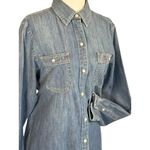 Lauren Ralph Lauren Womens Medium Denim Button Photo 2
