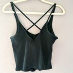 Vuori Rib Crop Tank Top Black Spaghetti Strap Criss Cross Back Athletic Photo 4