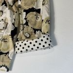 Joan Rivers  JACKET BLAZER FLORAL FLOWER WHITE TAN‎ SIZE 14  3/4 SLEEVE POCKETS Photo 2