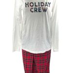 J.Crew White Red Holiday Crew Plaid Flannel Long Sleeve Sleepwear Pajamas Set M Size M Photo 0