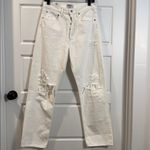 AGOLDE NWT  90s Mid Rise Loose Fit Distressed Denim Straight Jeans White Size 27 Photo 6