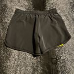 Nike Womens XS Dri Fit Running Shorts With Built In Biker Shorts-gray/yellow 3" Photo 2