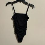 Free People  Ruched Rib On Your Side Bodysuit Black- Size XS Photo 2