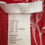 H&M Red Floral Off-Shoulder Ruffle Sleeve Dress Size Medium Photo 5