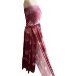 Strapless Coral White Sangria Tie Dye Ombre Print Stretch Maxi Dress Size Small Photo 4